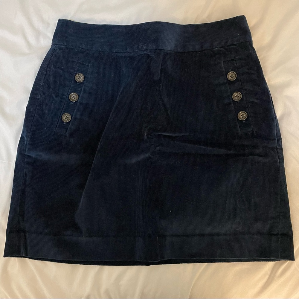Navy Banana Republic Corduroy Skirt